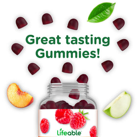 Gummies prénatales Lifeable en gros plan avec fond clair