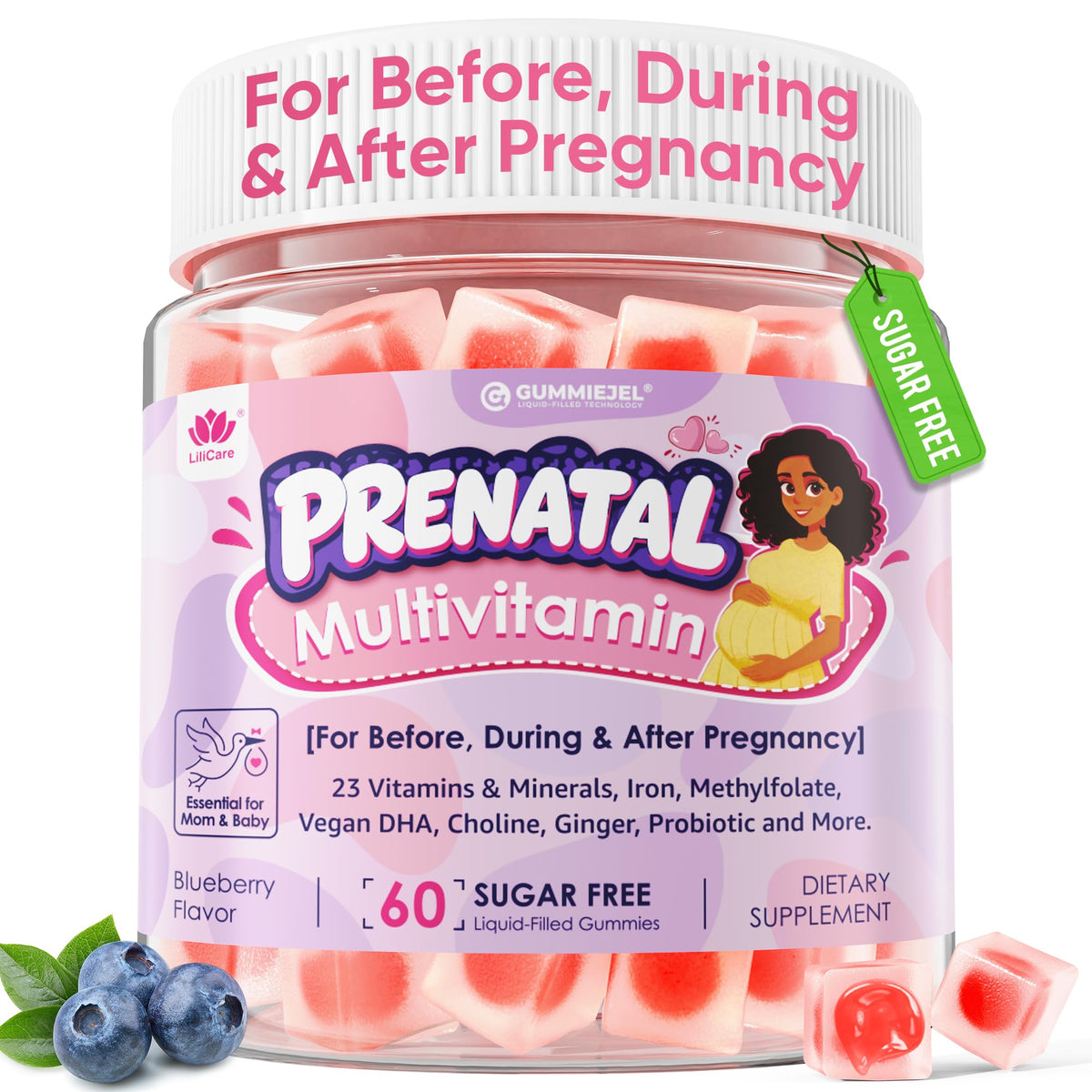 Gummies prénatales LILICARE 60 Ct avec emballage