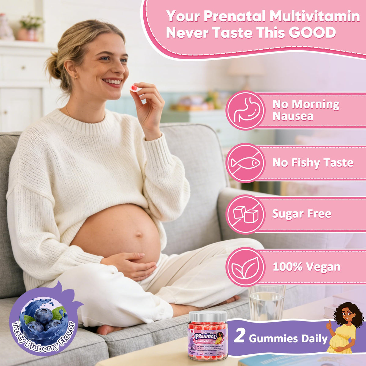 Gummies prénatales LILICARE avec une cuillère pour dosage