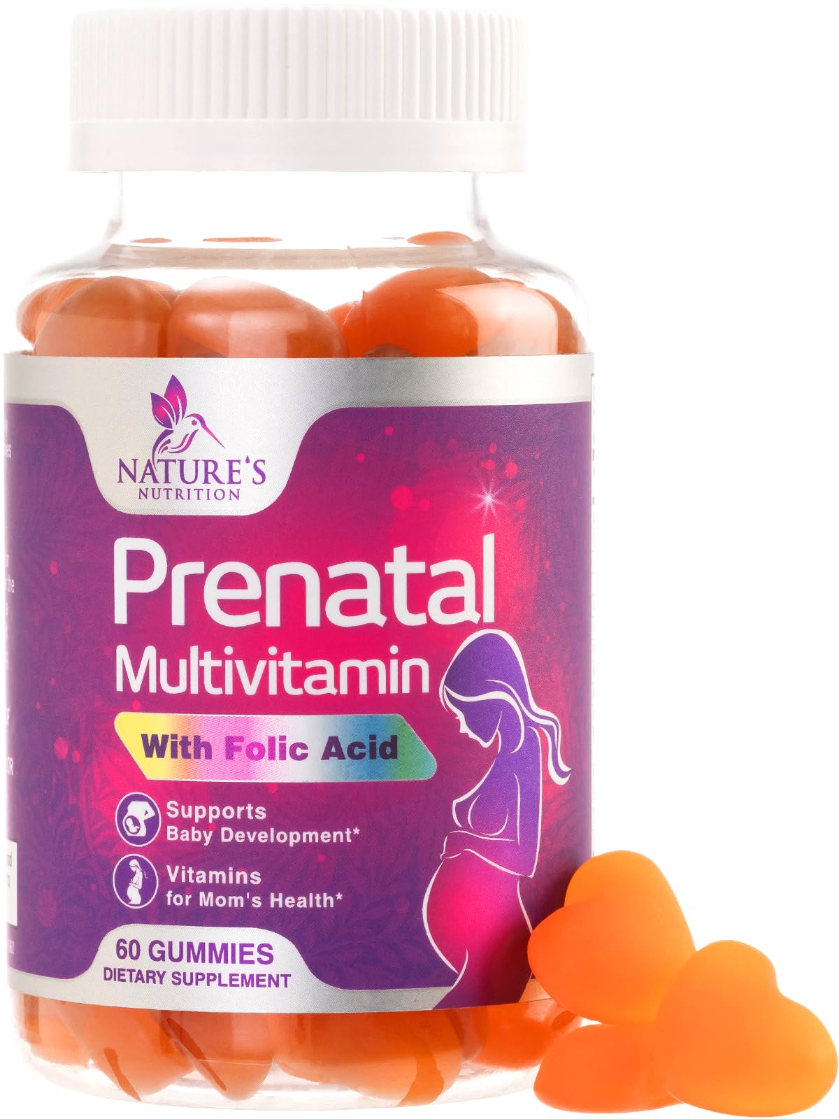 Gummies prénatales Nature's Nutrition 60 gummies en pot
