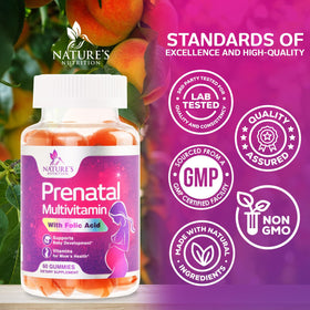 Gummies prénatales Nature's Nutrition, présentation des gummies