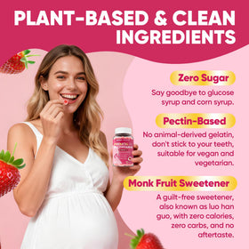 Gummies prénatales Nextdia avec ingrédients visibles