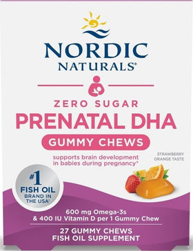 Gummies prénatales Nordic Naturals Zéro Sucre, 27 unités, packaging avant
