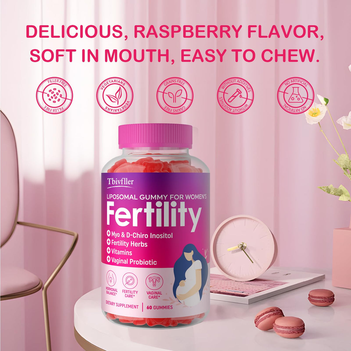 Gummies prénatales Tbivfller en vue de profil