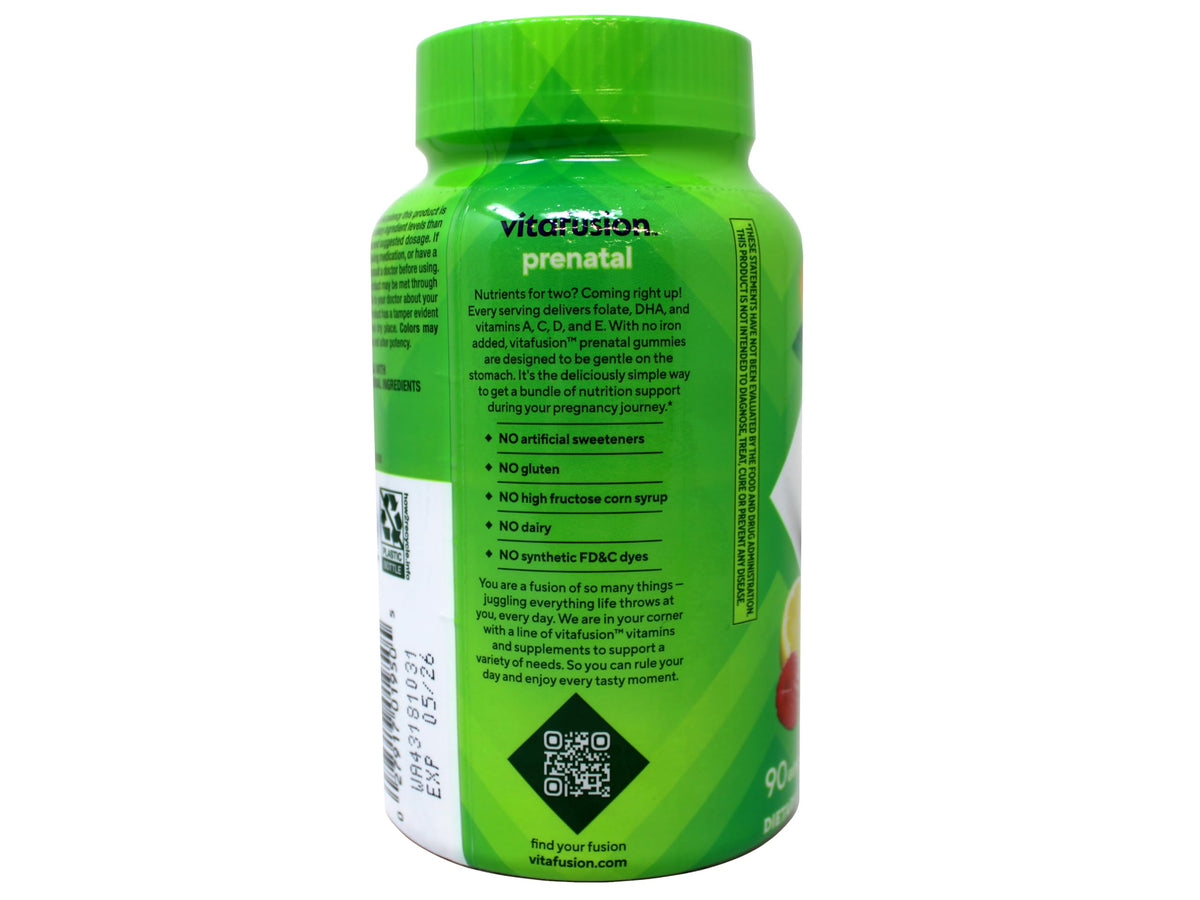 Gummies prénatales Vitafusion goût citron et framboise