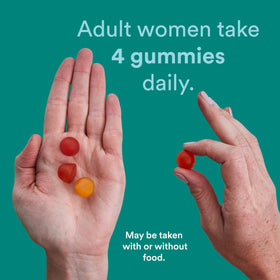Gummies prénataux SmartyPants avec une portion de 4 gummies
