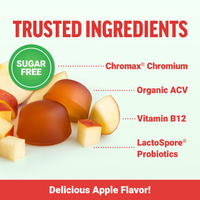 Gummies ProbioSlim à la pomme sur une table