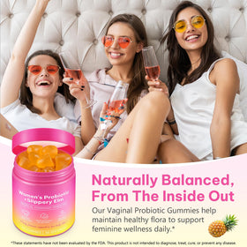 Gummies probiotiques akarenis avec un fond coloré