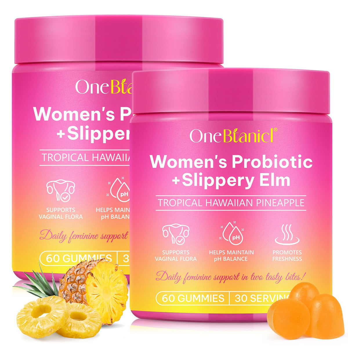Gummies probiotiques Akeeronn saveur ananas en bouteille