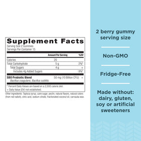 Gummies Probiotiques Ancient Nutrition en saveur baie, vue de près