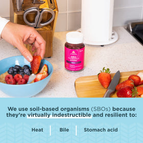 Gummies Probiotiques Ancient Nutrition, étiquette de la bouteille