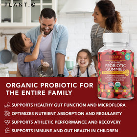 Gummies probiotiques bio PLANT.O NUTRITION, dosage recommandé pour adultes