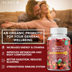 Gummies probiotiques bio PLANT.O NUTRITION, ingrédients naturels