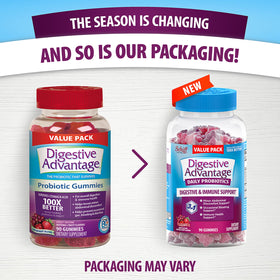 Gummies probiotiques daily Advantage, présentation sur une table