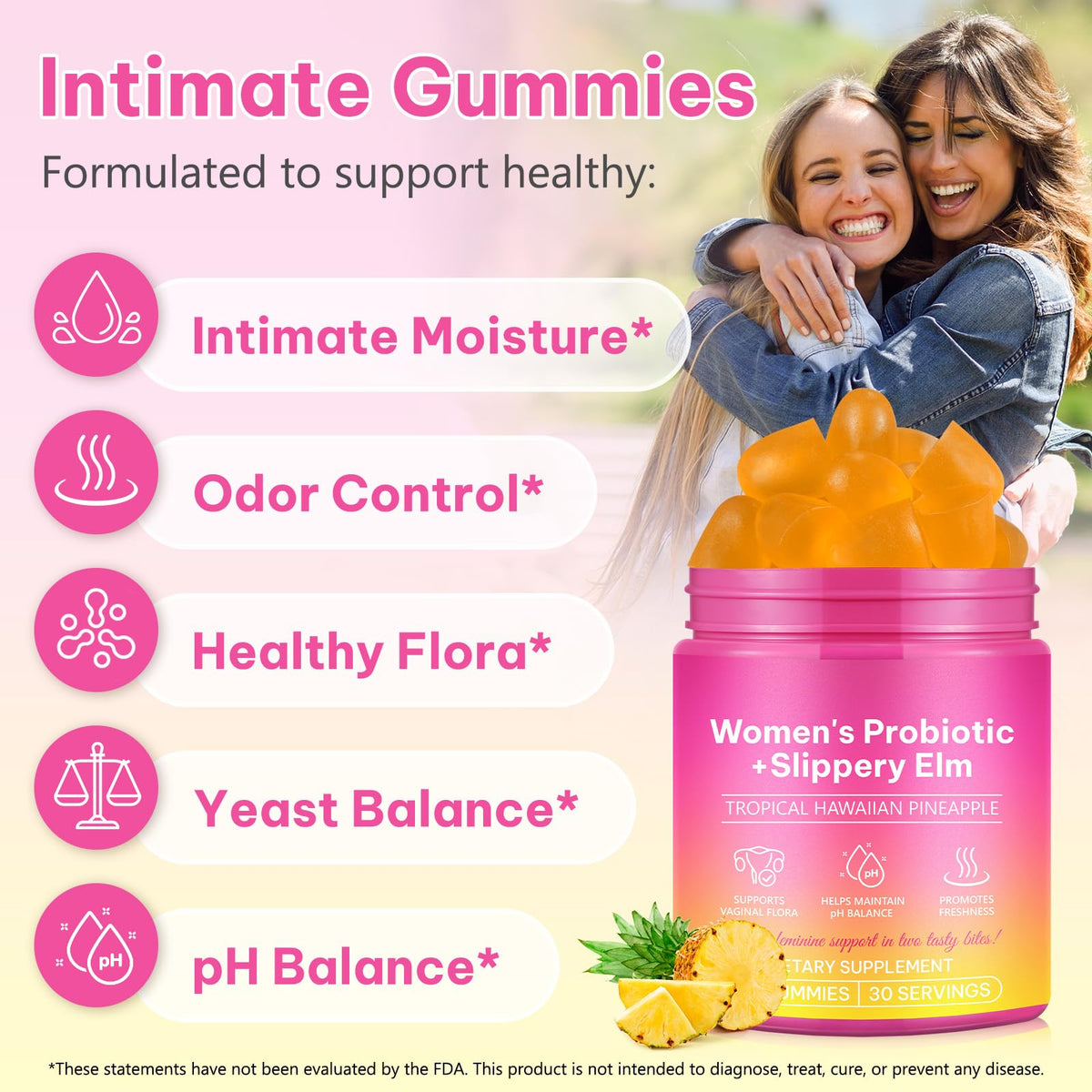 Gummies probiotiques féminins bnHUlMXw avec étiquette claire