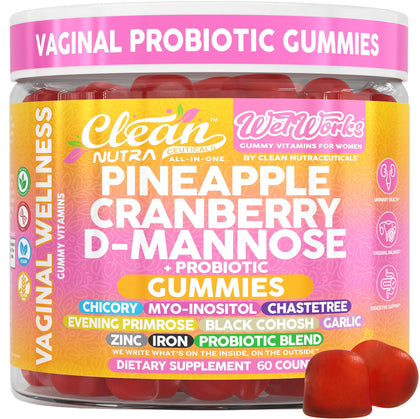 Gummies probiotiques féminins Clean Nutraceuticals vue de face avec emballage