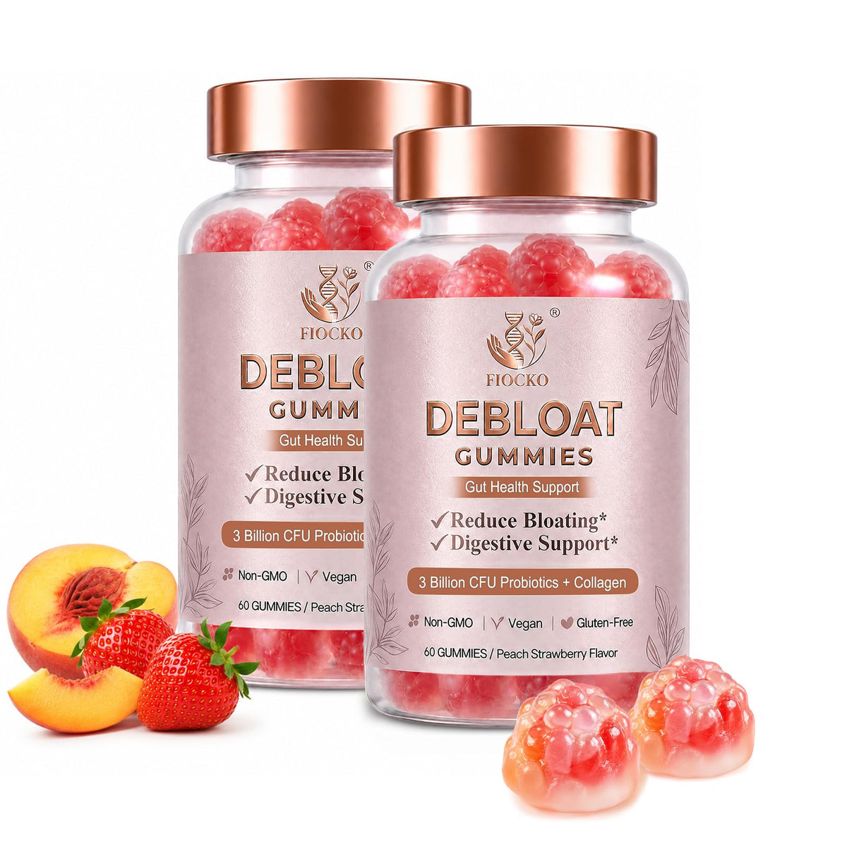 Gummies probiotiques fiocko pour femmes, 120 pièces, vue de face