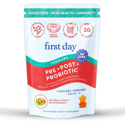 Gummies probiotiques FIRST DAY au kiwi, boîte de 60 unités