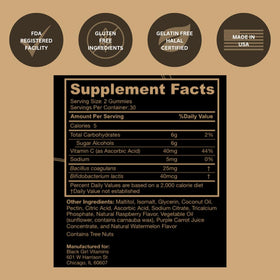 Gummies Probiotiques Framboise Pastèque Black Girl Vitamins, vue de face
