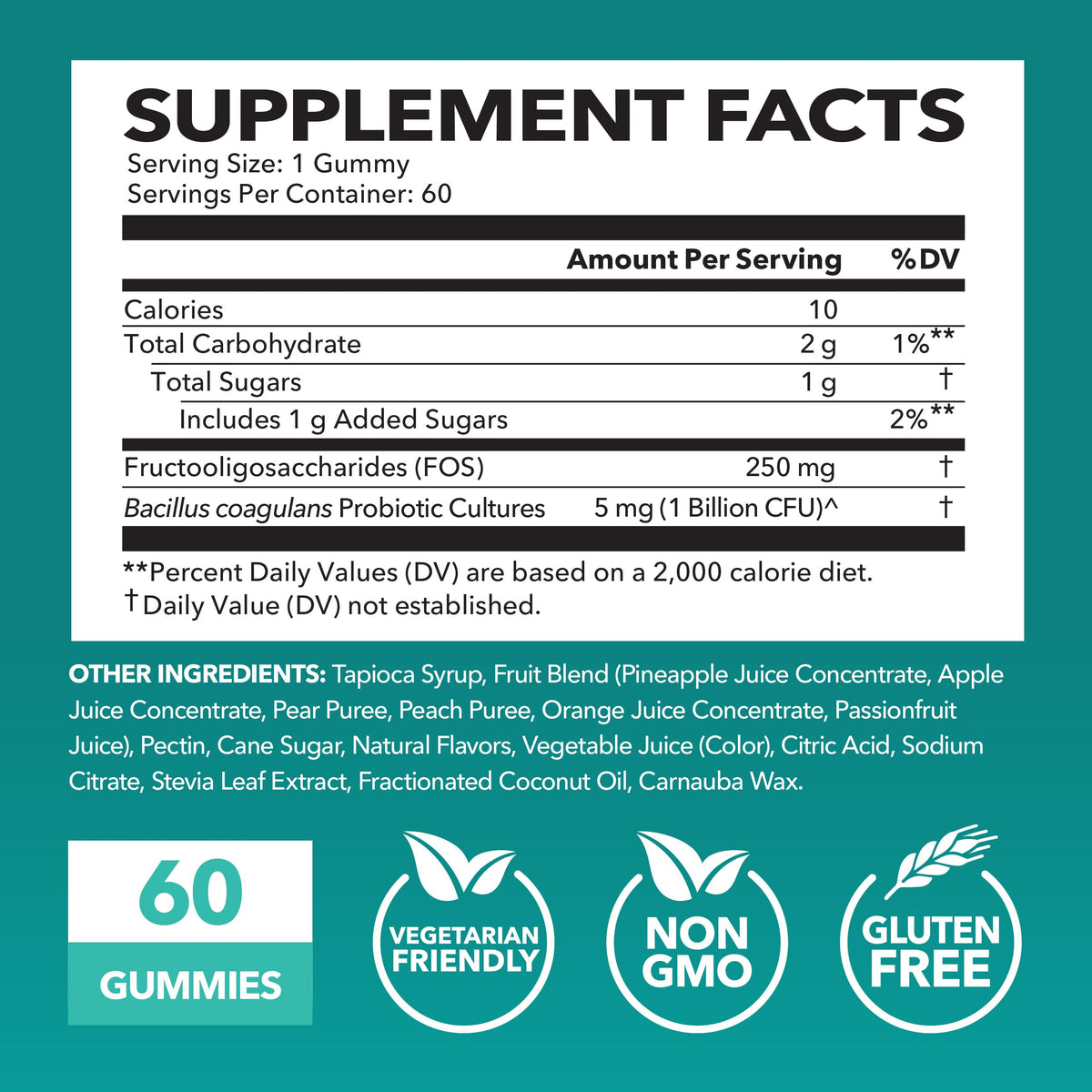 Gummies probiotiques HAVASU NUTRITION au goût framboise sur une table