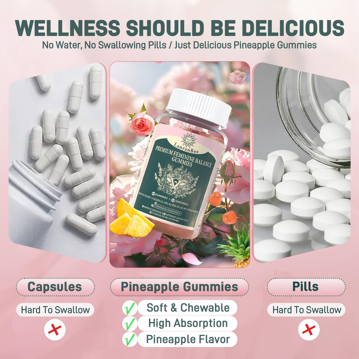 Gummies probiotiques LanranBee, mise en situation sur une table