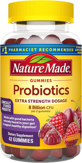 Gummies probiotiques Nature Made framboise et cerise, vue de face