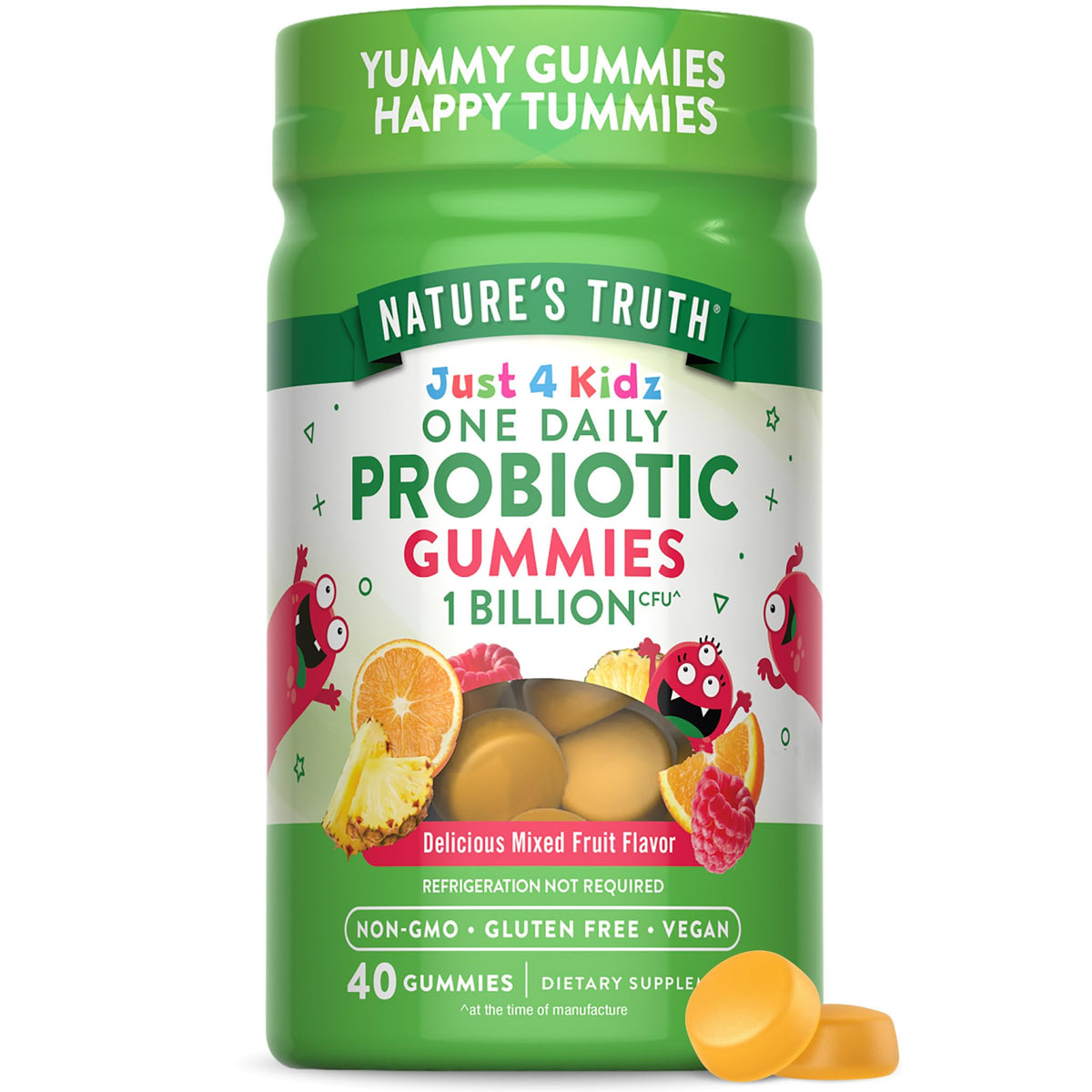 Gummies probiotiques Nature's Truth pour enfants, 40 pièces, saveur fruits mélangés