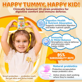 Gummies probiotiques NEVISS en gros plan avec 12 milliards de CFU