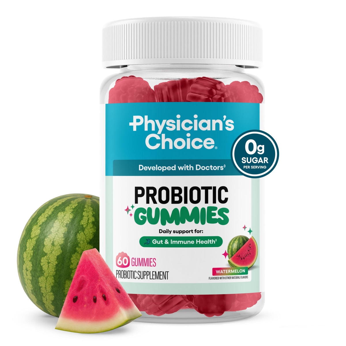 Gummies probiotiques Physician's CHOICE 60CT avec saveur de pastèque