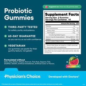 Gummies probiotiques Physician's CHOICE avec une portion quotidienne