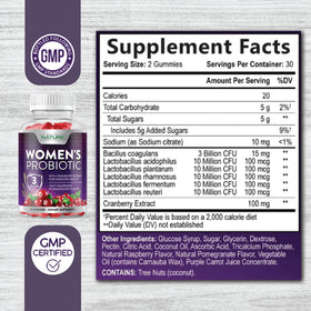 Gummies probiotiques pour femmes Built by Nature avec extrait de cranberry