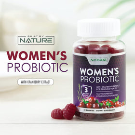Gummies probiotiques pour femmes Built by Nature en vue de près