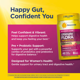Gummies probiotiques Renew Life Femmes avec une main tenant un gummy