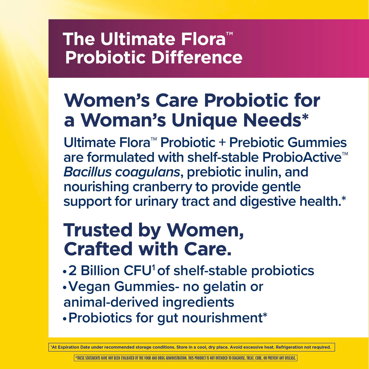 Gummies probiotiques Renew Life Femmes sur fond neutre