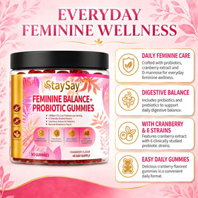 Gummies probiotiques StaySay avec canneberge et vitamine C