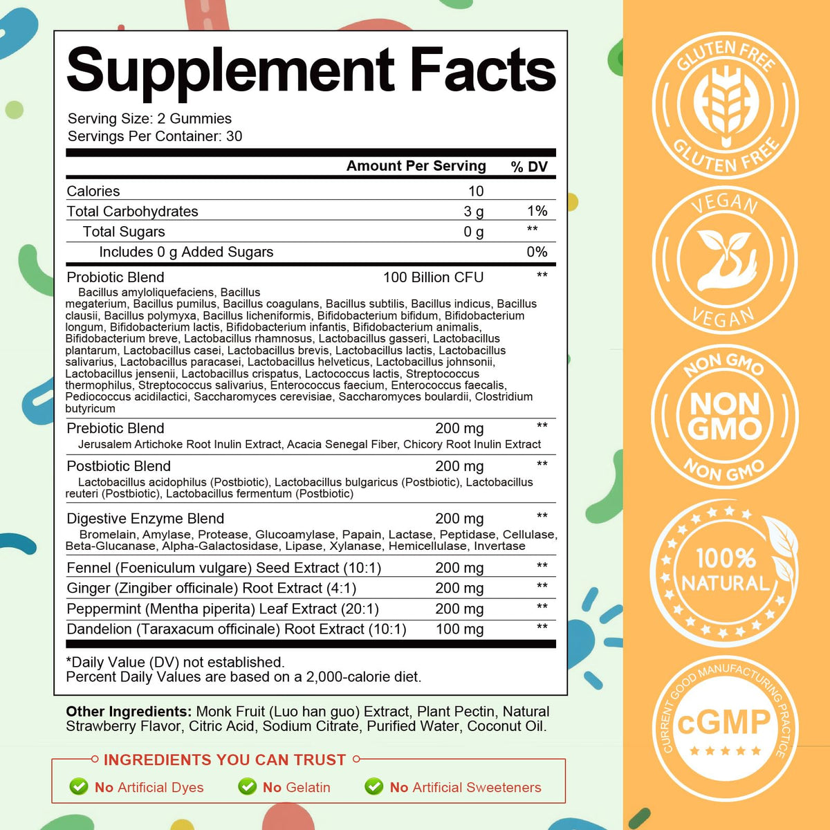 Gummies probiotiques Totaria 5-en-1 avec menthe poivrée