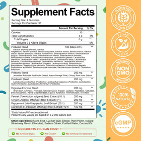 Gummies probiotiques Totaria 5-en-1 avec menthe poivrée