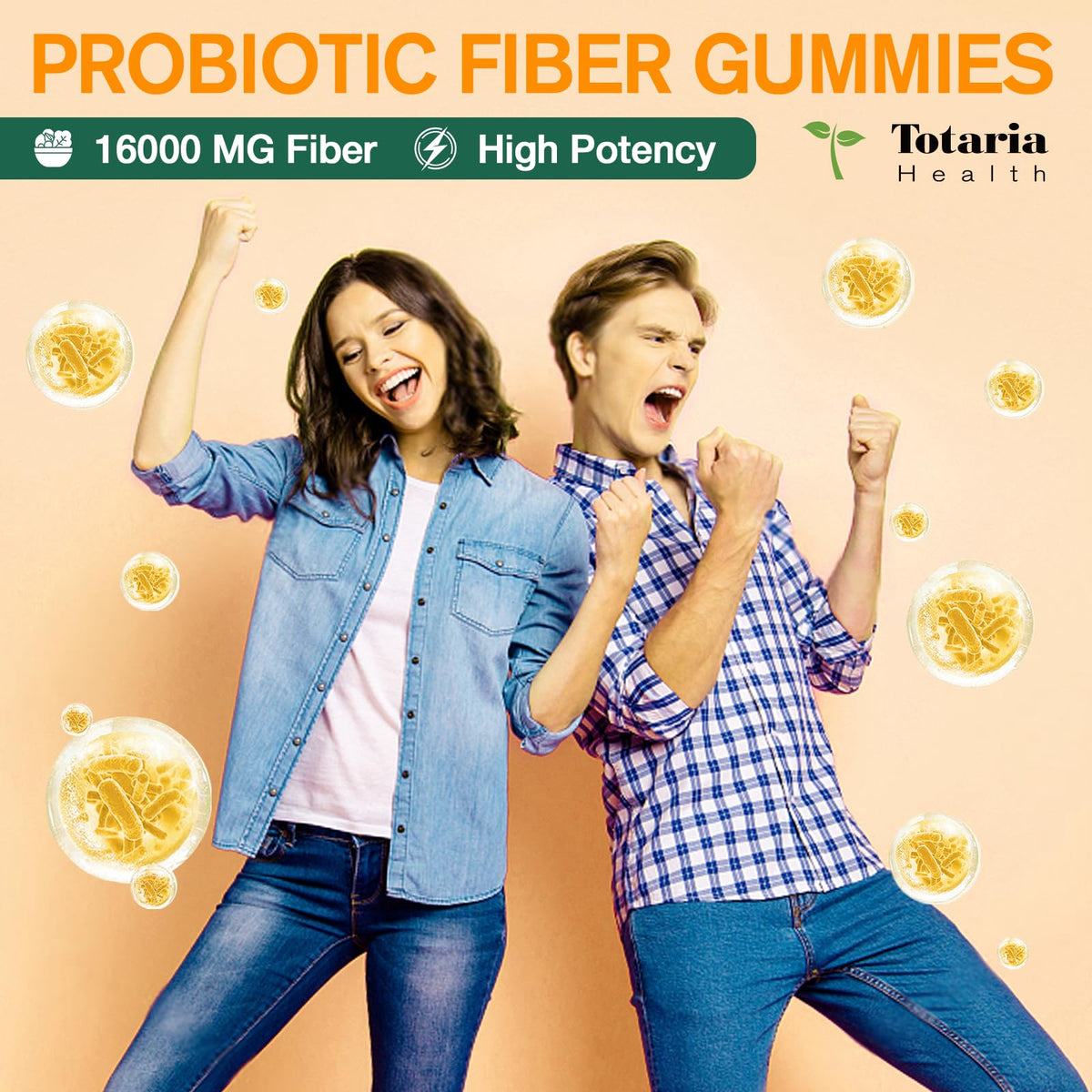 Gummies probiotiques Totaria ananas en vue rapprochée
