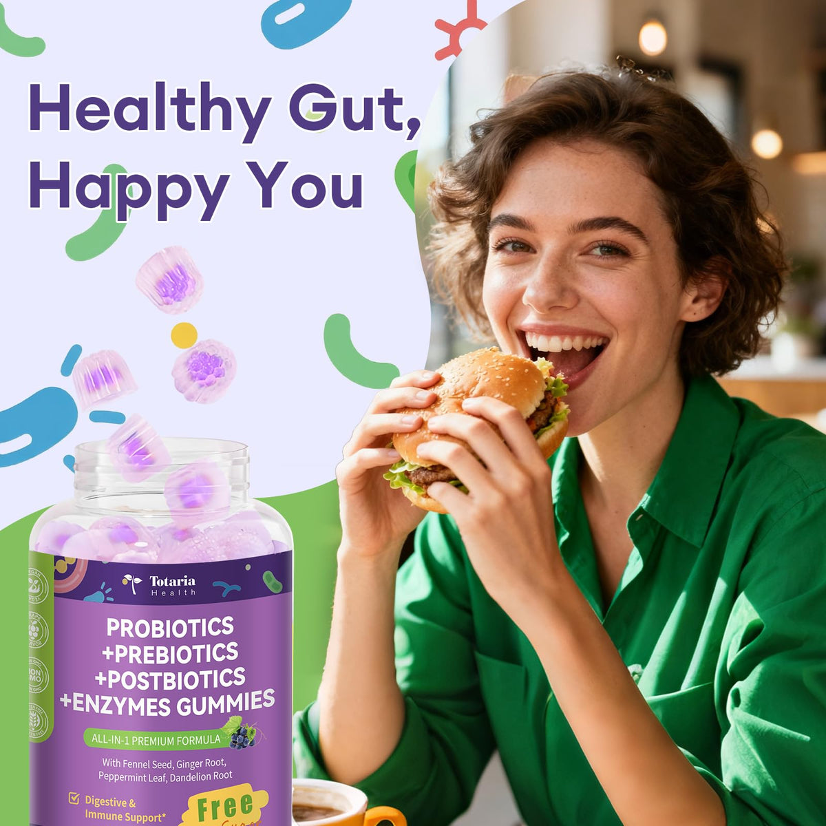 Gummies probiotiques Totaria dans une main