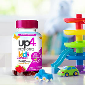 Gummies Probiotiques up4, boîte avec étiquette claire des ingrédients