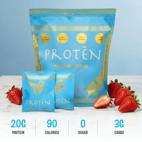 Gummies PROTEN dans un sac à dos prêt à être emporté