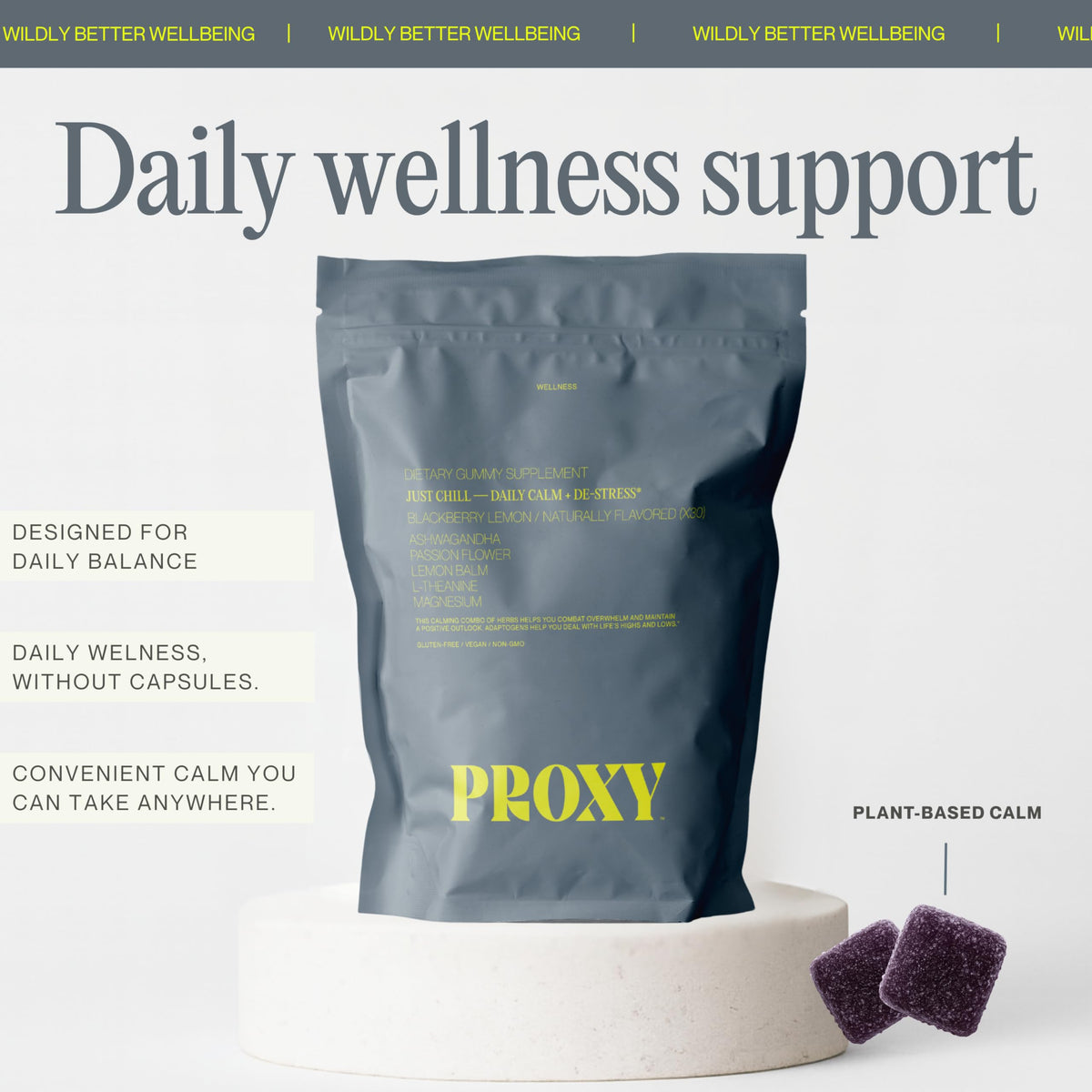 Gummies PROXY Just Chill Calm au goût de mûre et citron