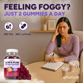 Gummies Purify Life Lion's Mane avec étiquette visible