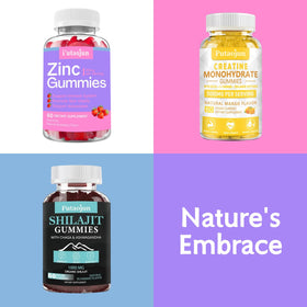 Gummies Putaojun au zinc, présentation des gummies sur une assiette