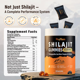Gummies Puyflam Shilajit 4500mg avec étiquette visible