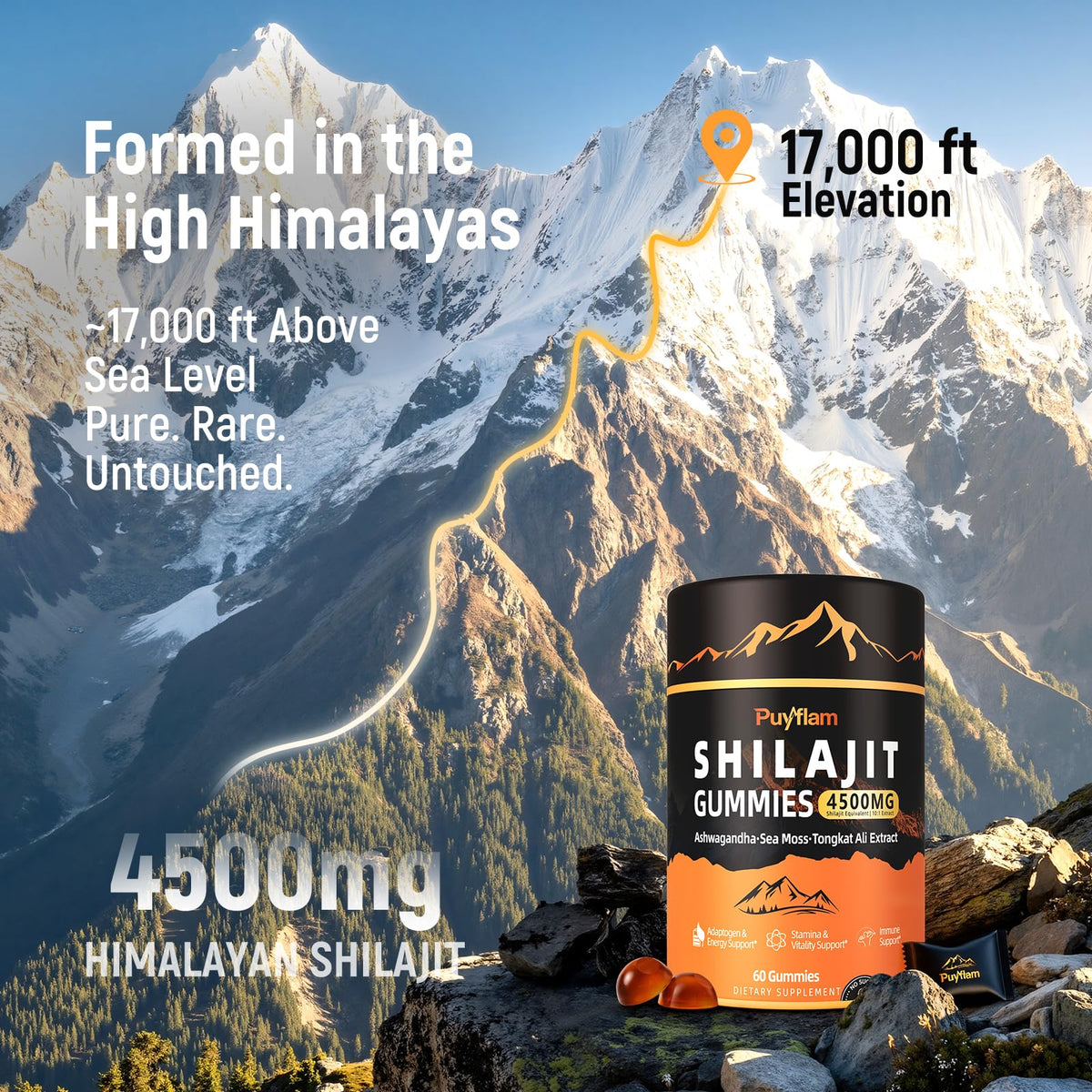 Gummies Puyflam Shilajit 4500mg en utilisation quotidienne
