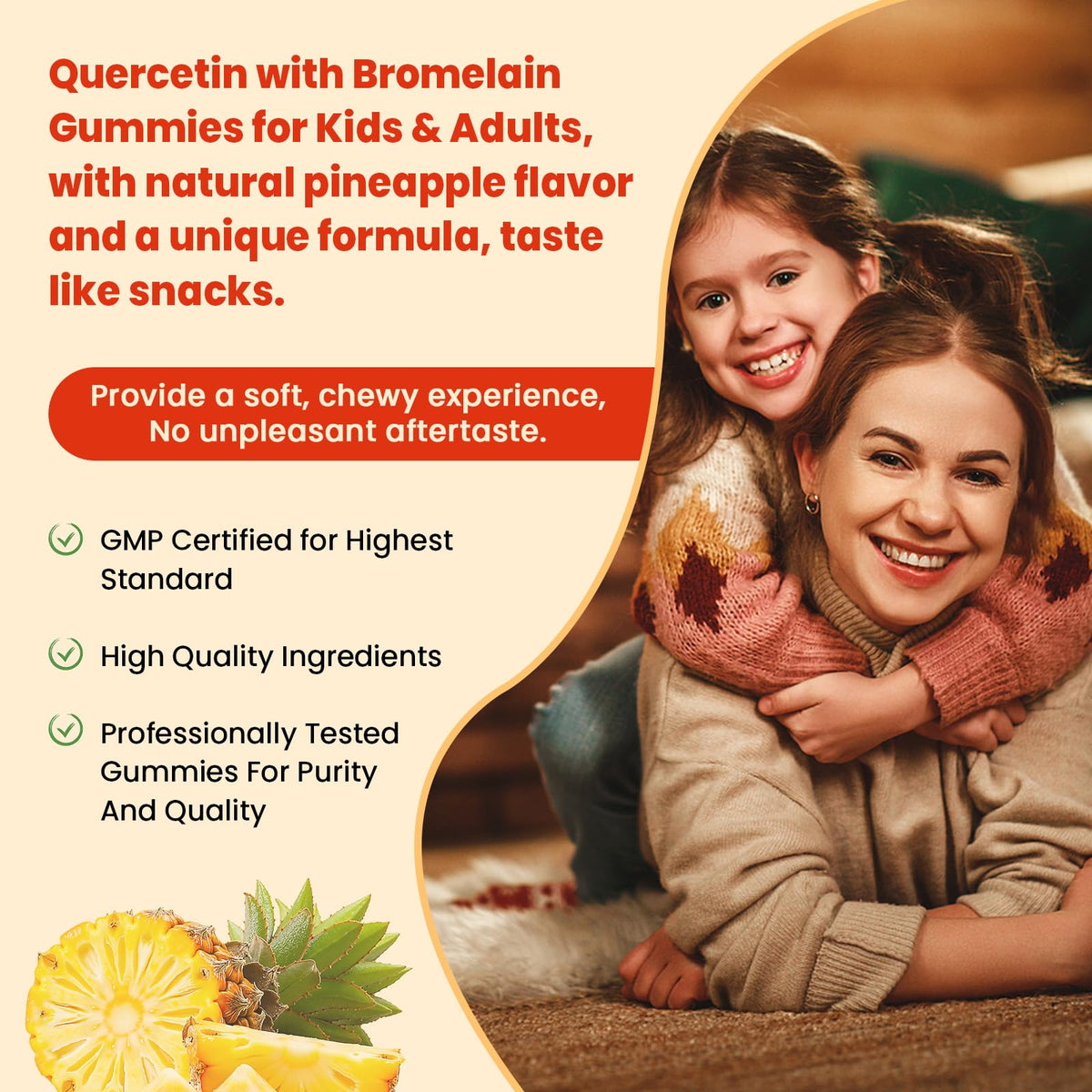 Gummies Quercétine JIANKYTZ avec étiquette et informations nutritionnelles