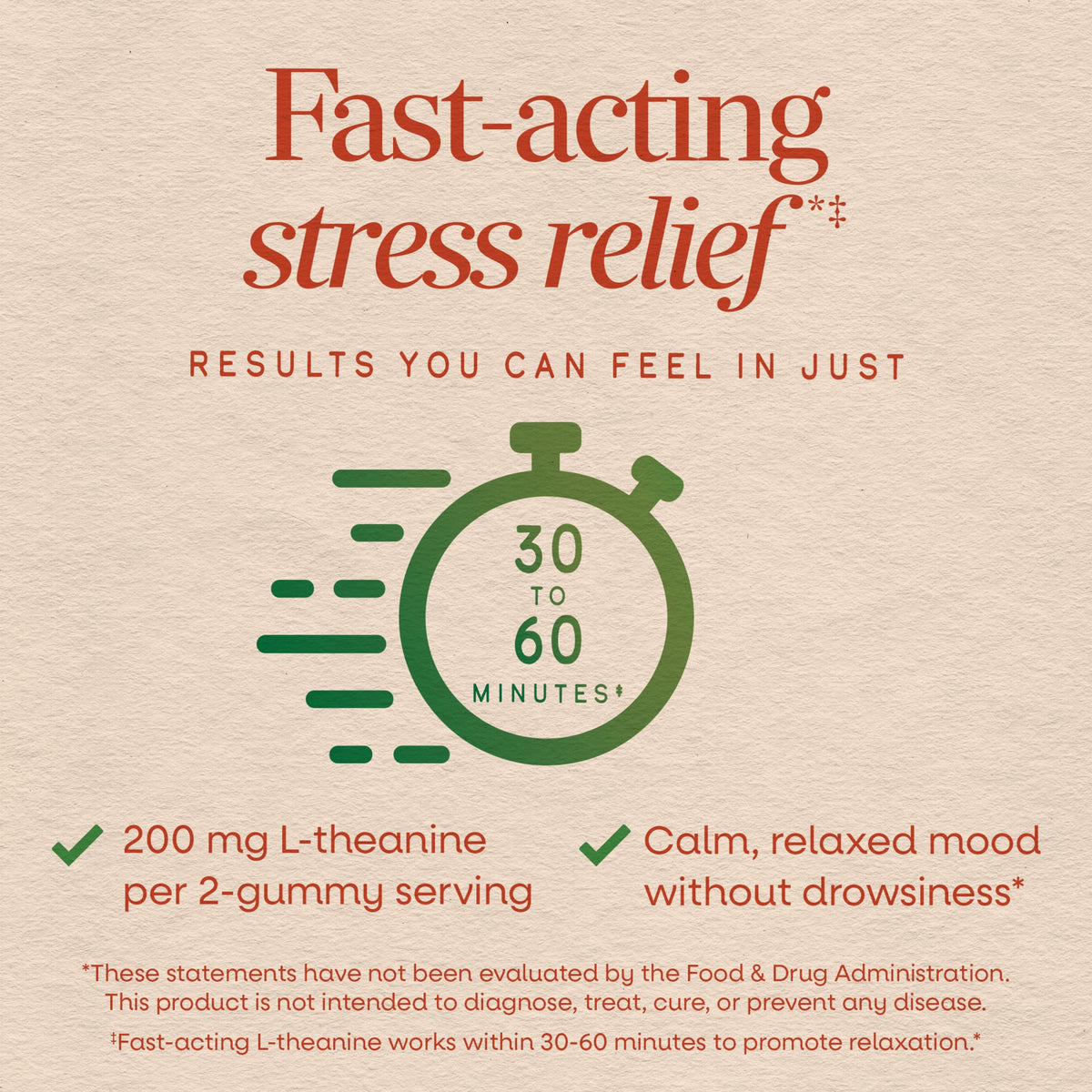 Gummies Quick Calm Nature's Way 60 unités avec des gummies sur une table