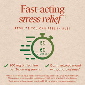 Gummies Quick Calm Nature's Way 60 unités avec des gummies sur une table