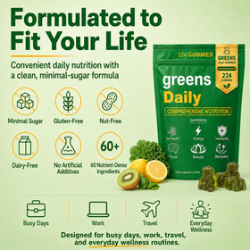 Gummies Quotidiens oviaapo avec des fruits frais environnants